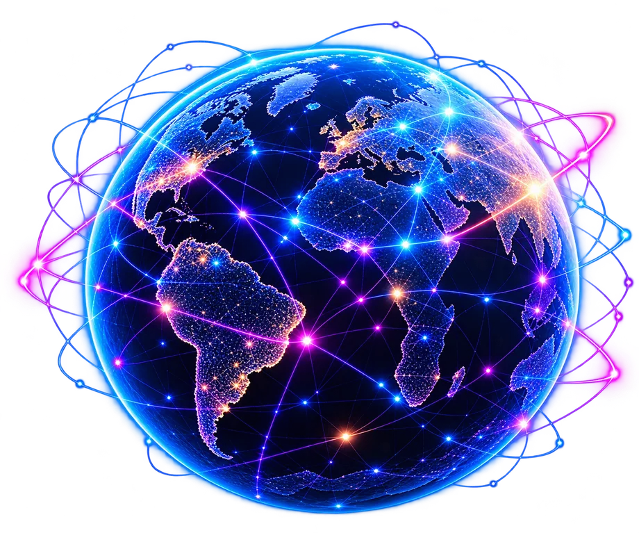 Global Server Network 3D Earth